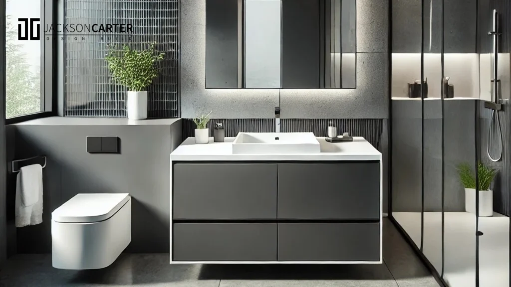 Charcoal Gray and White Color for Bathroom