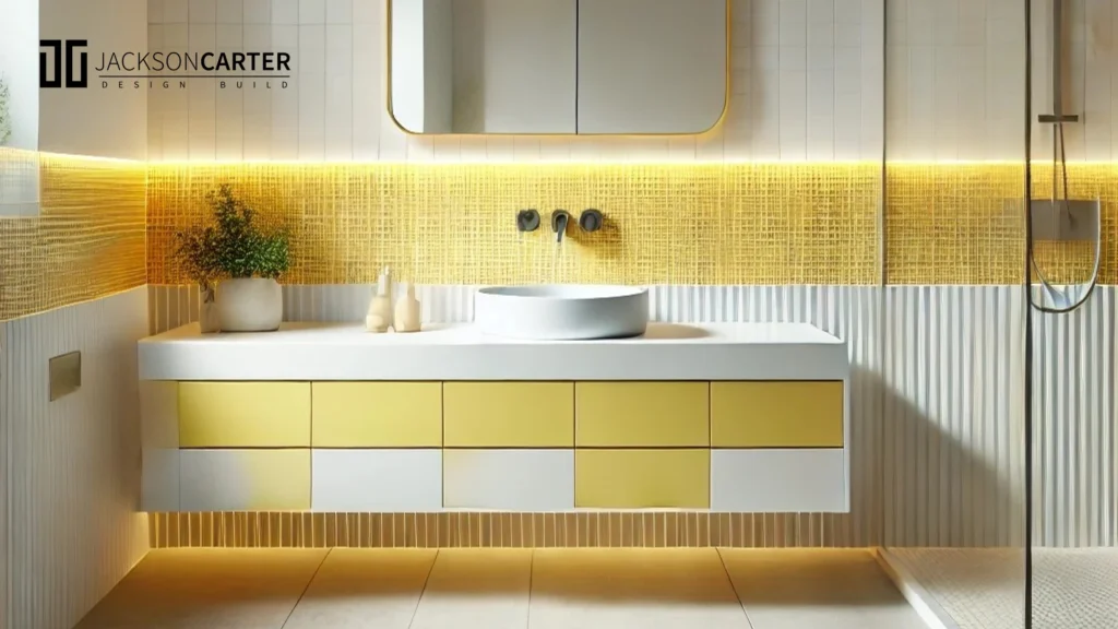 White and Butter Yellow - Bathroom Color Idea