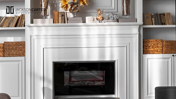 Functional Storage Solutions at fireplace