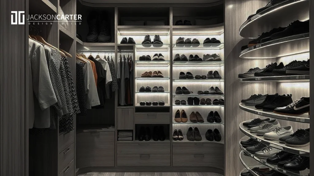 Closet with Rotating shelves