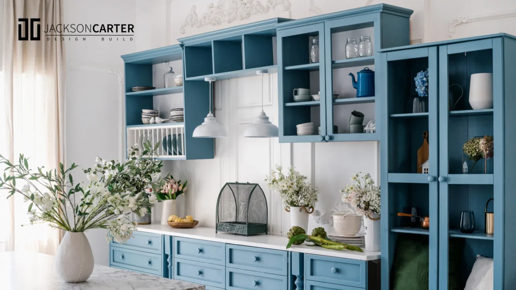 Add Glass Doors or Open Shelving for Airiness